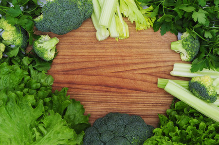 Healthy vegetables on the tableの写真素材