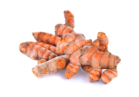 turmeric on white backgroundの写真素材