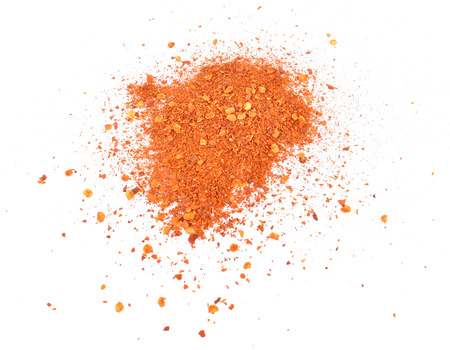 Cayenne pepper on white backgroundの写真素材