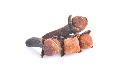 dry cloves on white backgroundの写真素材