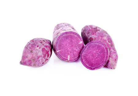 Purple sweet potato white background.の写真素材