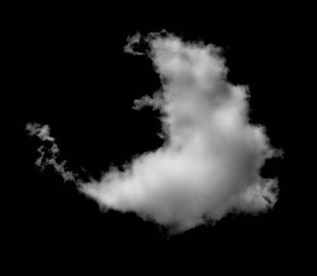 clouds white on isolated elements black background.の写真素材