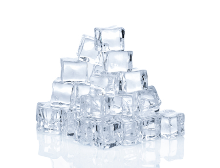 ice cubes on white background.の写真素材