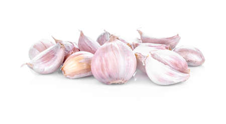 Garlic grounp on whiteの写真素材
