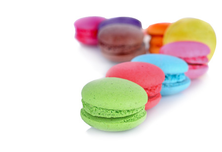 Sweet and colourful french macaroons or macaronの写真素材