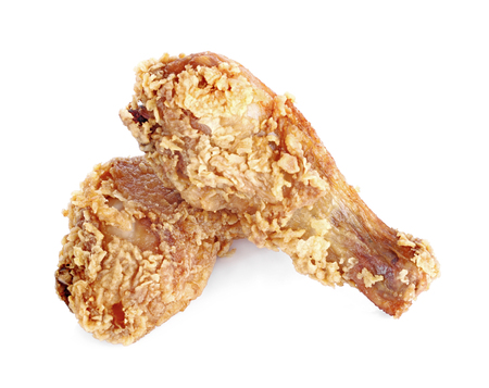 Hot fried chicken isolated on the white background.の写真素材