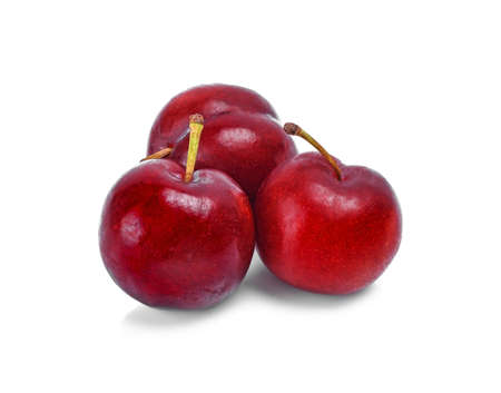 plums isolated on whiteの写真素材