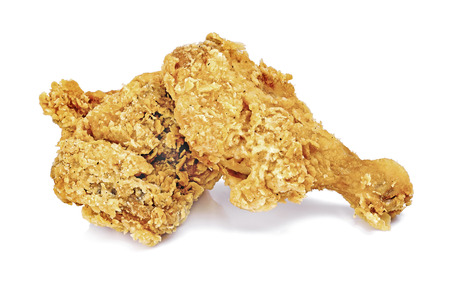 chicken fried isolate on white backgroundの写真素材