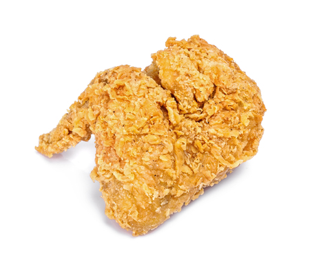 Fried Chicken Wings on white backgroundの写真素材