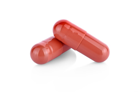 pill capsule isolated on white backgroundの写真素材