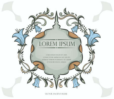 Vintage frame, oldfashioned,ornate, royal, revival frame, old sticker, victorian ornament, floral luxury ornamental pattern template for decoration and design - Vectorのイラスト素材
