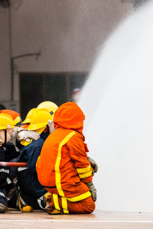 Firefighters training