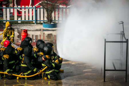 Firefighters in actionのeditorial素材