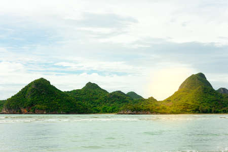 island in the middle of the sea in Thailandの写真素材