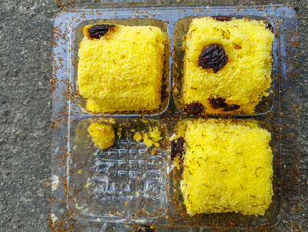 ants Eating a piece of breadの写真素材