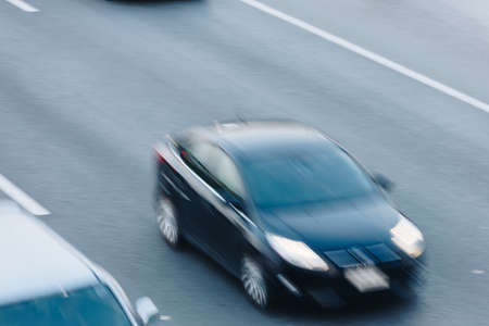 Car traffic at rush hour. Blur motion.の写真素材