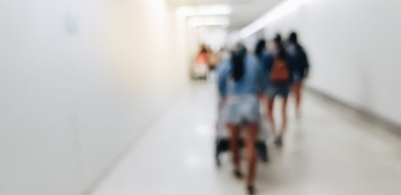 blur the tourist at airport , passenger in the airportの写真素材