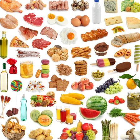 lots of food food fruit meat vegetablesの写真素材