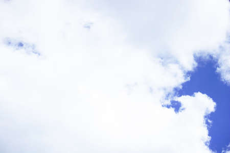 sky background with clouds, blue sky in cold weather, vibrational focus, natureの写真素材