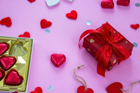 Valentine's Day holiday concept. On a pink background, valentine's day. Air travel. selective focus