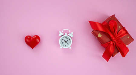 valentine's day concept on pink background. Love, gifts. selective focusの写真素材