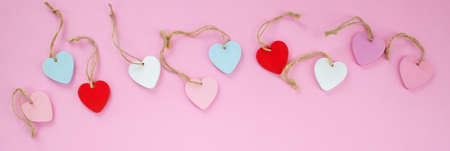 valentine's day concept on pink background. Love, gifts. selective focusの写真素材