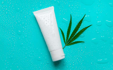Cosmetics with cannabis extract natural. selective focus. Nature.の写真素材