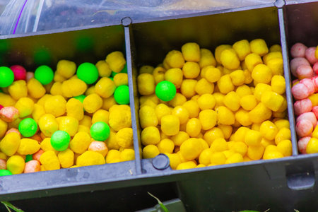 fishing tackle bait, fishing river. selective focus. natureの写真素材