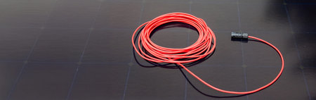 solar panel electrician tools red cable installation equipment renewable energy.
