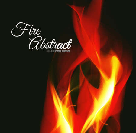Abstract Fire flames on a black backgroundのイラスト素材