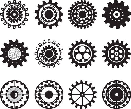 set of gear wheelsのイラスト素材