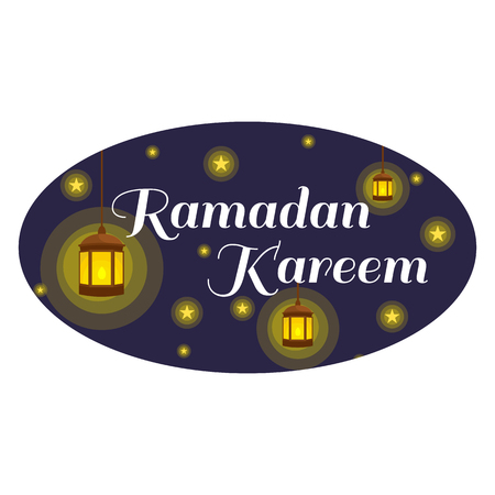 Happy Ramadan Kareem, greeting card and background vector illustrationのイラスト素材
