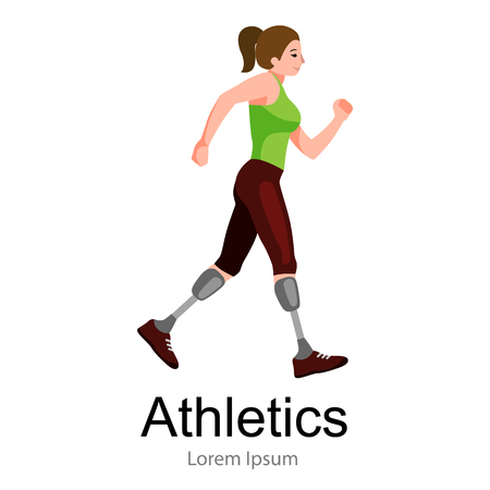 rio 2016, brazilian game for handicapped, disability sport, athlete with prosthesis vector illustrationのイラスト素材