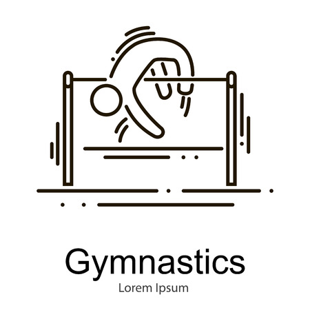 Gymnastics athlete at gymnastics rings doing exercise,sport competition vector illustrationのイラスト素材