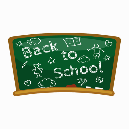 Back to school background, blackboard for back to school concept banner or card vector illustrationのイラスト素材