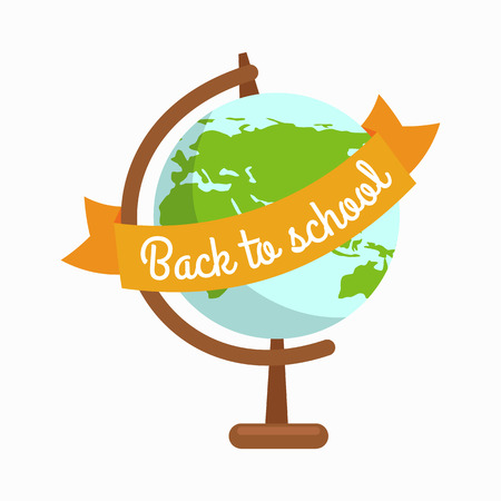 School globe vector illustration, back to school concept for banner or card.のイラスト素材