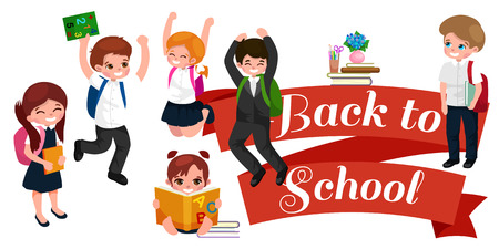back to school and children education concept vector background vector illustrationのイラスト素材