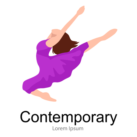 contemporary dancer, elegance dance, young girl jumping in dance, beautiful modern moving activity, active woman, ballet girl performance, good gymnastic stretching,のイラスト素材