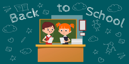 Students are engaged in classoom.のイラスト素材