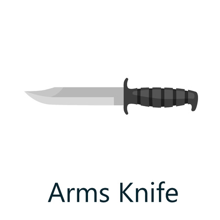 isolated military knife isolated on white background, weapon flat cartoon vector illustration.のイラスト素材