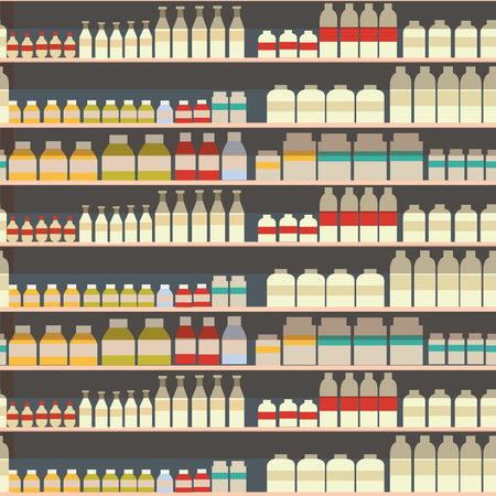 Pattern of dairy department illustration.のイラスト素材