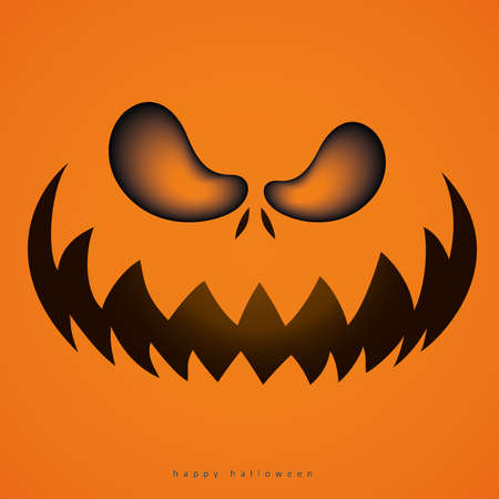 halloween pumpkins face, funny faces. Autumn holidays, invitation card for holidays, Vector illustrationのイラスト素材
