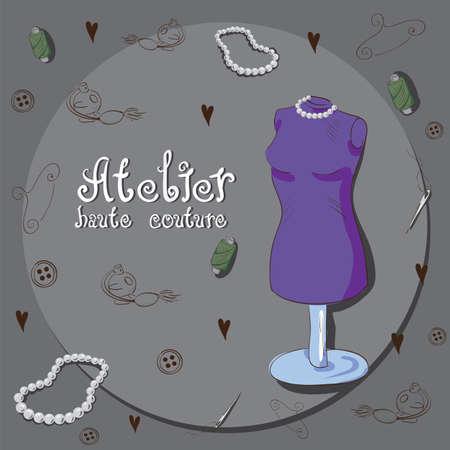 Atelier poster made in retro stileのイラスト素材