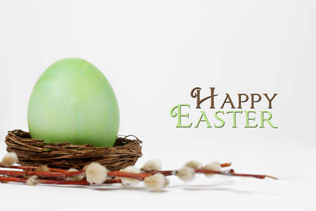 Easter egg  isolated on white backgroundの写真素材