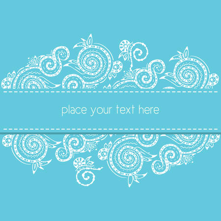 Zentangle hand drawn floral color pattern for visiting and business cards, flayers etc Vector background illustration.のイラスト素材
