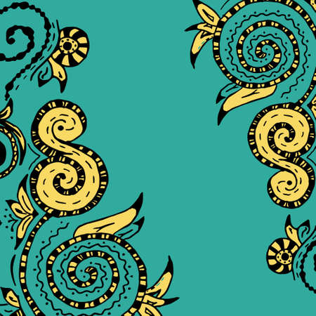 Zentangle hand drawn floral patternのイラスト素材