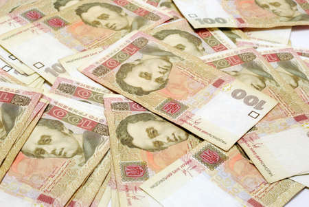 Ukrainian Money Pile as Background.の写真素材