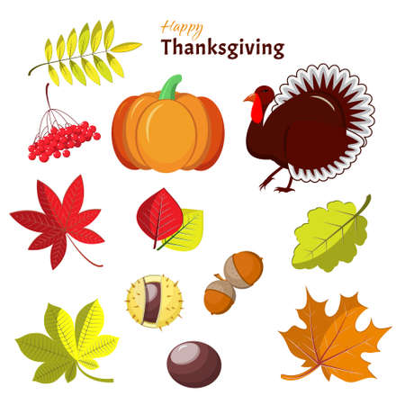 Greeting card template for Thanksgiving Day. Vector illustrationのイラスト素材