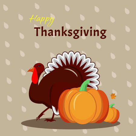 Greeting card template for Thanksgiving Day. Vector illustrationのイラスト素材