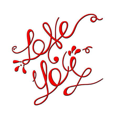 love you lettering minimalist poster for st. Valentine's day. Vector illustrationのイラスト素材